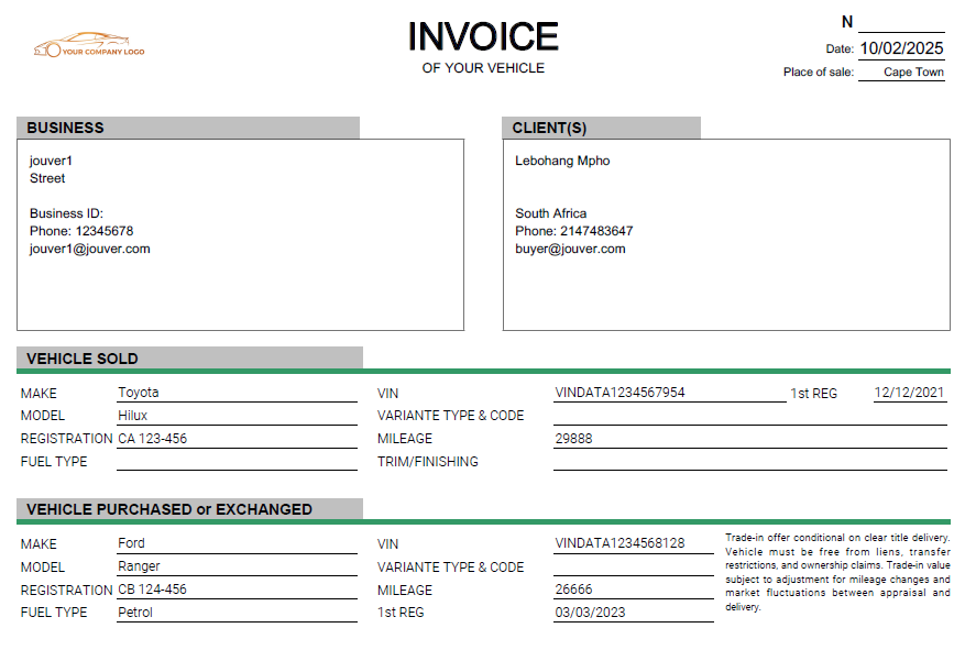 Auto-populated quote example